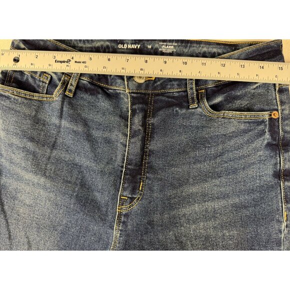Old Navy Women's Flare Jeans High-Rise Secret-Smooth Pockets Blue Size 10 - Picture 10 of 11
